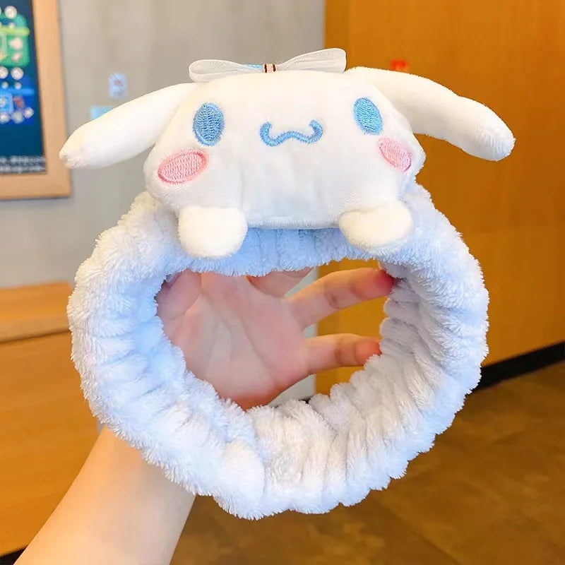 Kawaii Sanrio Plush Headband – Kuromi, Cinnamoroll, My Melody | Cute Anime Hair Accessories for Makeup, Washing, Gifts for Girls.