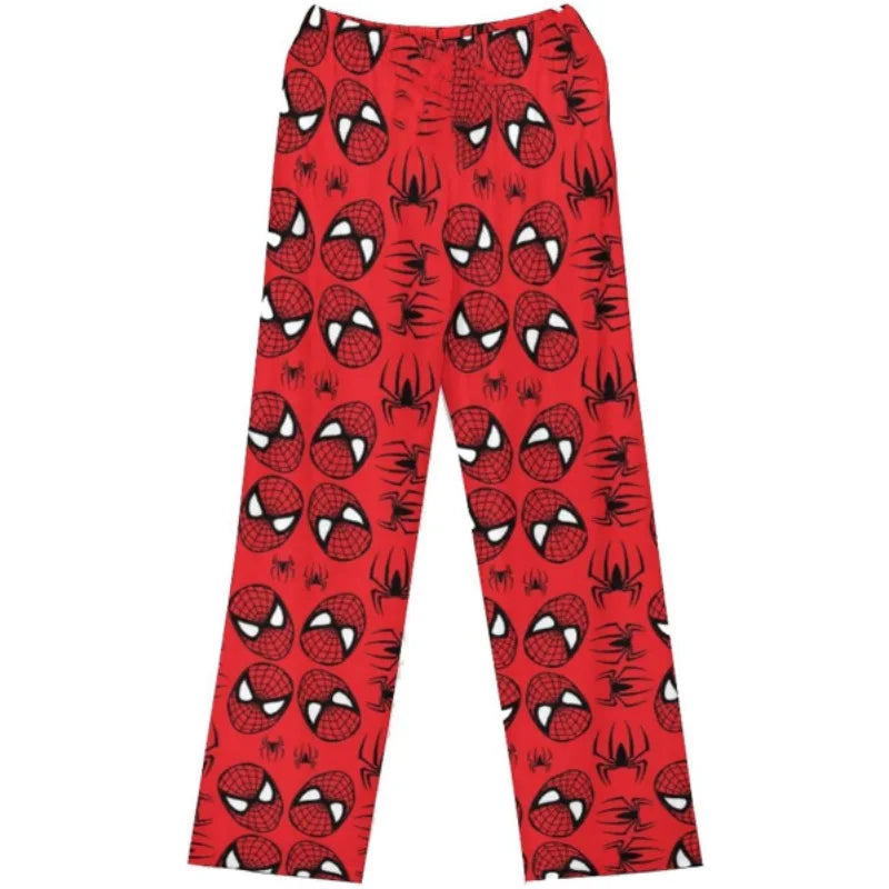 "Kawaii Hello Kitty & Spider-Man Pajamas - Cotton Casual Sleep Pants for Home"