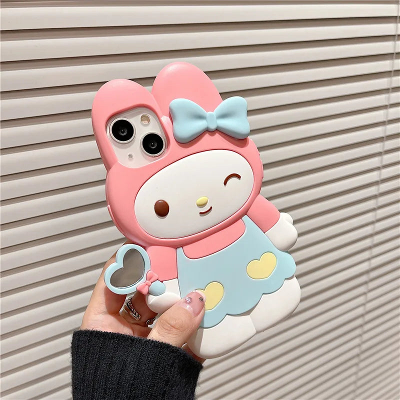 Cartoon iPhone 14 Case - Hello Kitty, My Melody, Kuromi, Cute Girls' Designs