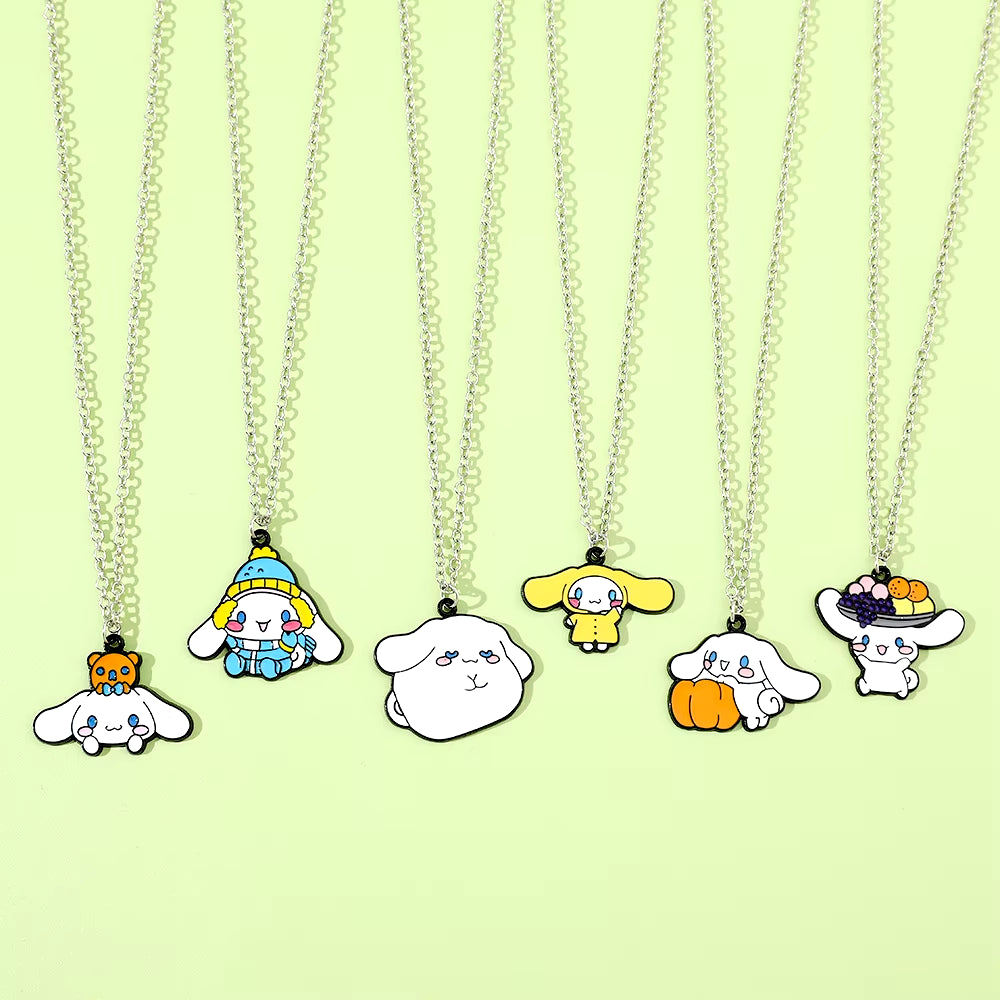 Sanrio Cinnamoroll Necklace - Cute Anime Pendant & Metal Badge | Kawaii Jewelry Accessory Gift