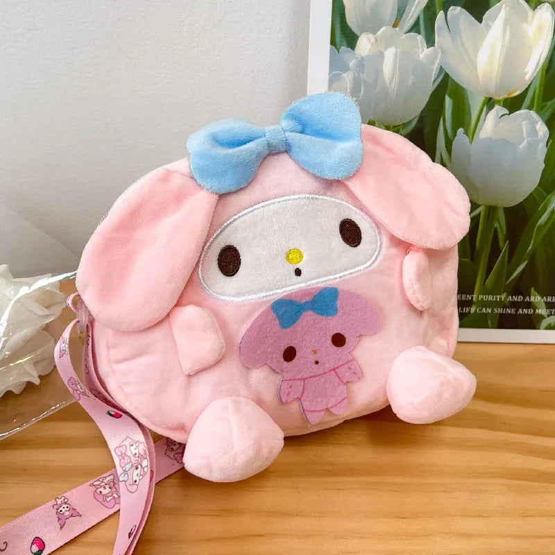 Kawaii Plush Bag - Kuromi Shoulder Bag, Cinnamoroll Crossbody, My Melody Backpack