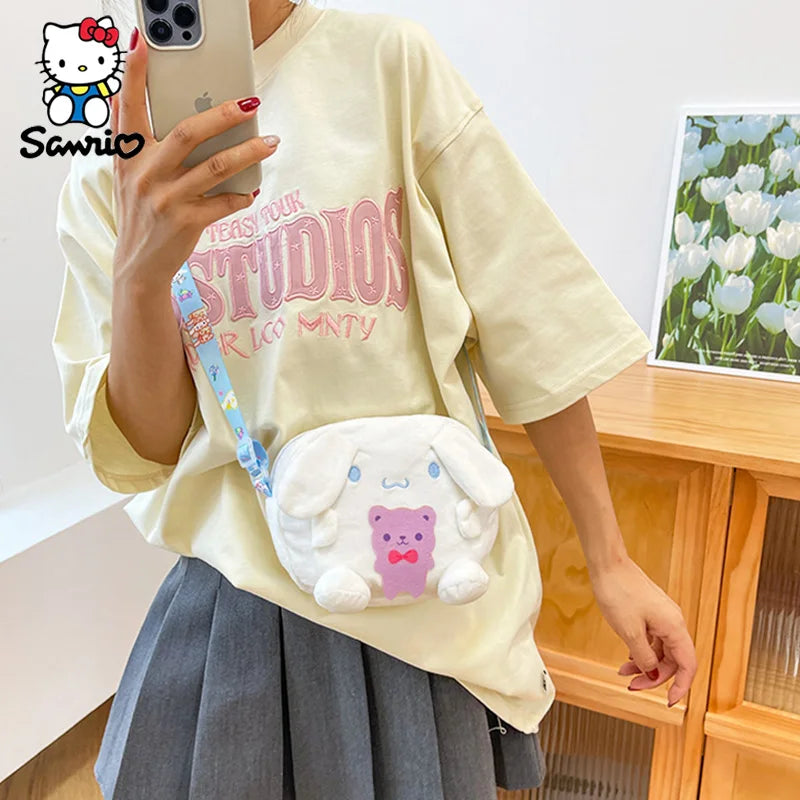 Kawaii Plush Bag - Kuromi Shoulder Bag, Cinnamoroll Crossbody, My Melody Backpack