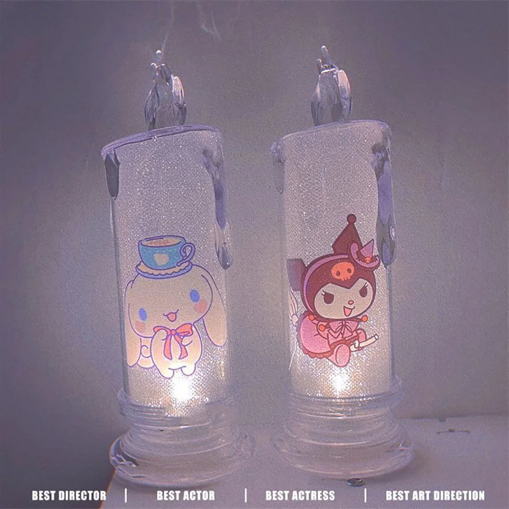 "Kawaii Candle Night Light - Cinnamoroll, Kuromi, My Melody: Cute Bedroom Decor Lamp, Perfect Christmas Gift for Girls and Kids"