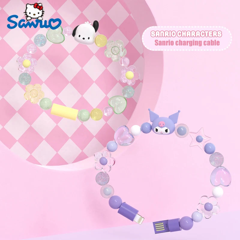 Kuromi & Pochacco Fast Charging Bracelet - Type C/Lightning USB Cable for Huawei, iPhone, Xiaomi