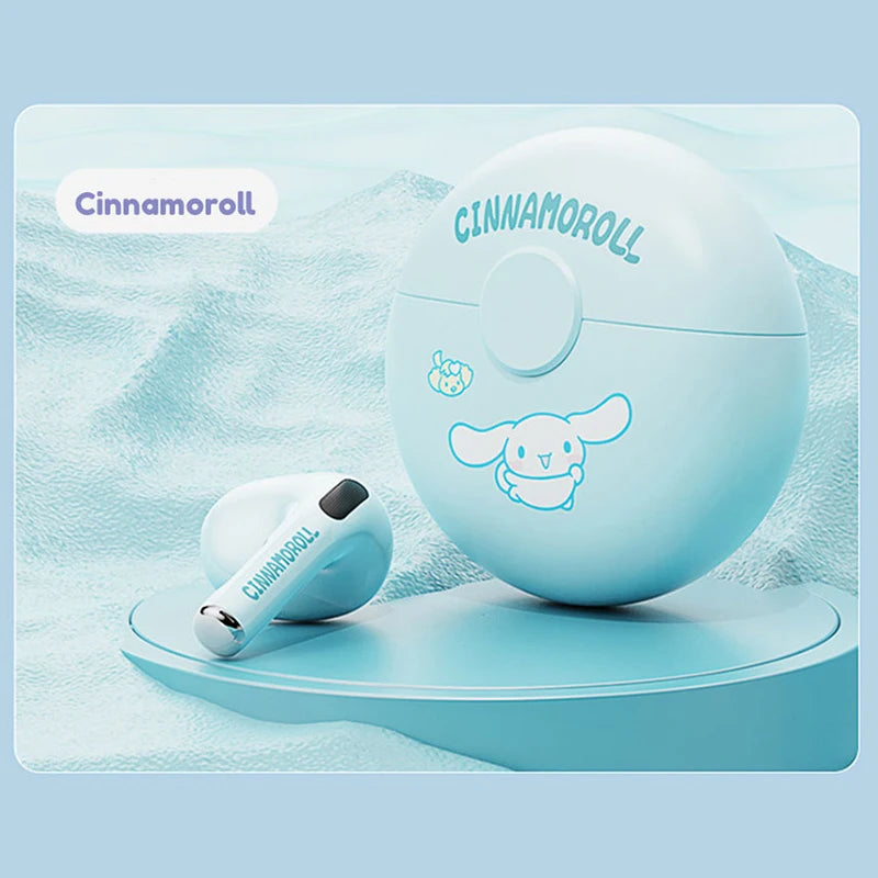 "Kawaii Kuromi Bluetooth Earphones - Hello Kitty & Cinnamoroll TWS Wireless Headphones"