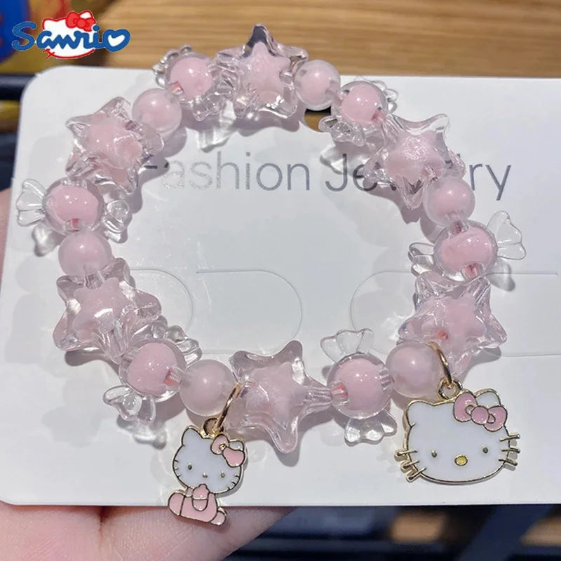 Hello Kitty Bead Bracelets - Cinnamoroll, Kuromi, and Melody Accessories, Sweet Y2K Kawaii Gifts