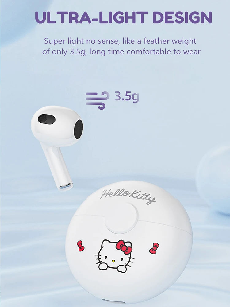 "Kawaii Kuromi Bluetooth Earphones - Hello Kitty & Cinnamoroll TWS Wireless Headphones"