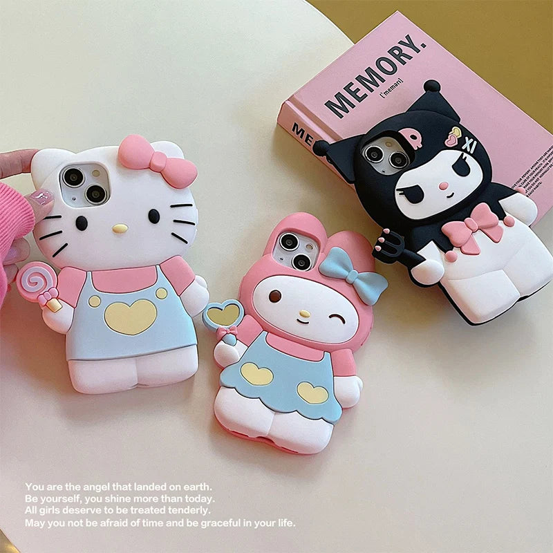 Cartoon iPhone 14 Case - Hello Kitty, My Melody, Kuromi, Cute Girls' Designs