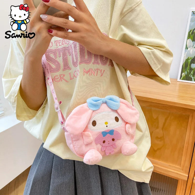 Kawaii Plush Bag - Kuromi Shoulder Bag, Cinnamoroll Crossbody, My Melody Backpack