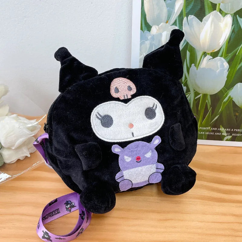 Kawaii Plush Bag - Kuromi Shoulder Bag, Cinnamoroll Crossbody, My Melody Backpack