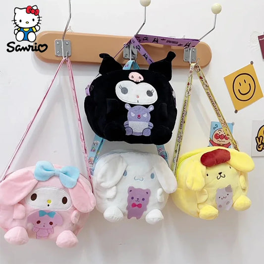 Kawaii Plush Bag - Kuromi Shoulder Bag, Cinnamoroll Crossbody, My Melody Backpack