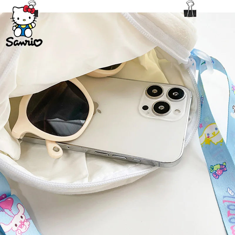 Kawaii Plush Bag - Kuromi Shoulder Bag, Cinnamoroll Crossbody, My Melody Backpack