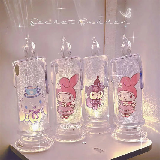 "Kawaii Candle Night Light - Cinnamoroll, Kuromi, My Melody: Cute Bedroom Decor Lamp, Perfect Christmas Gift for Girls and Kids"